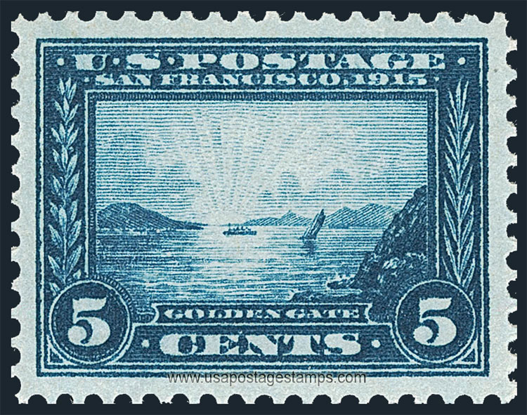 US 1913 Panama-Pacific Exposition 'Golden Gate' 5c. Scott. 399