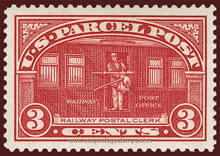 US 1913 Parcel Post 'Railway Postal Clerk' 3c. Scott. Q3