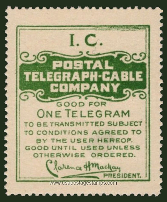 US 1914 Postal Telegraph-Cable Company 'Frank - I.C.' 0c. Barefoot P116a