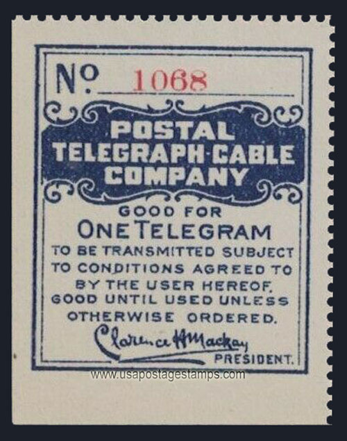US 1914 Postal Telegraph-Cable Company 'Frank' 0c. Scott. 15T47