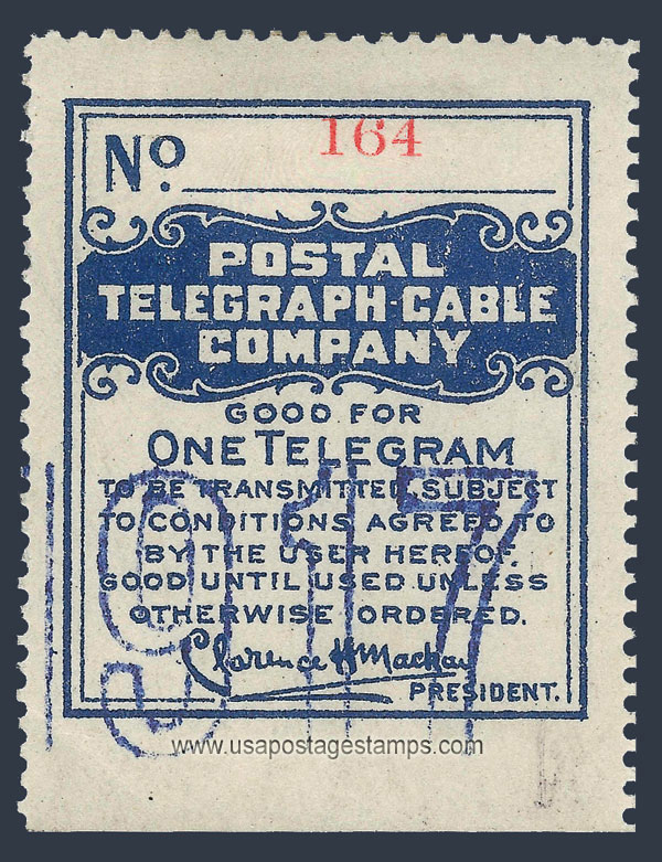 US 1917 Postal Telegraph-Cable Company 'Frank' 0c. Scott. 15T48