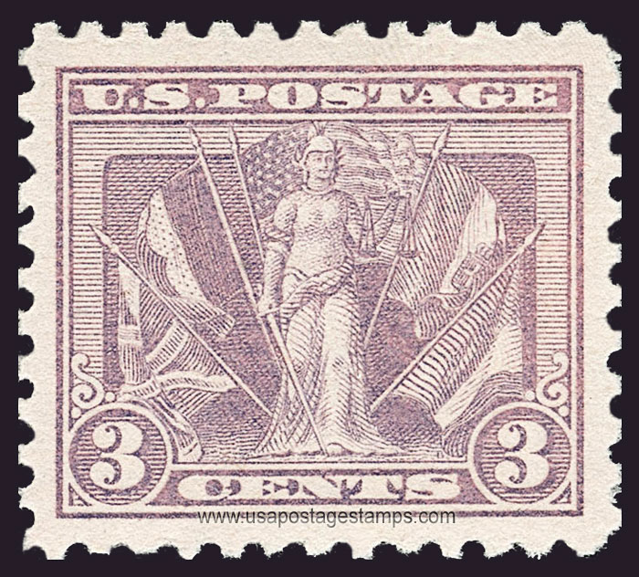 US 1919 Lady Victory and Flags of Allies 3c. Scott. 537b