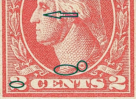 US 1920 George Washington 2c. Scott. 527 Type-V stamp