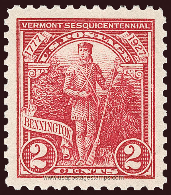 US 1927 Vermont Sesquicentennial Issue 2c. Scott. 643