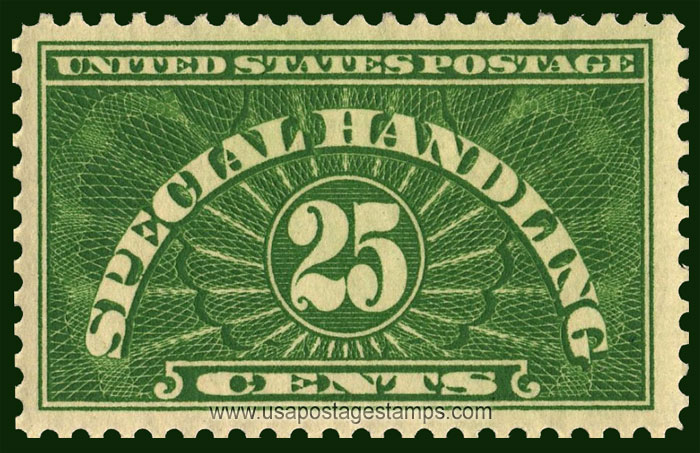US 1928 Special Handling Stamp 25c. Scott. QE4a