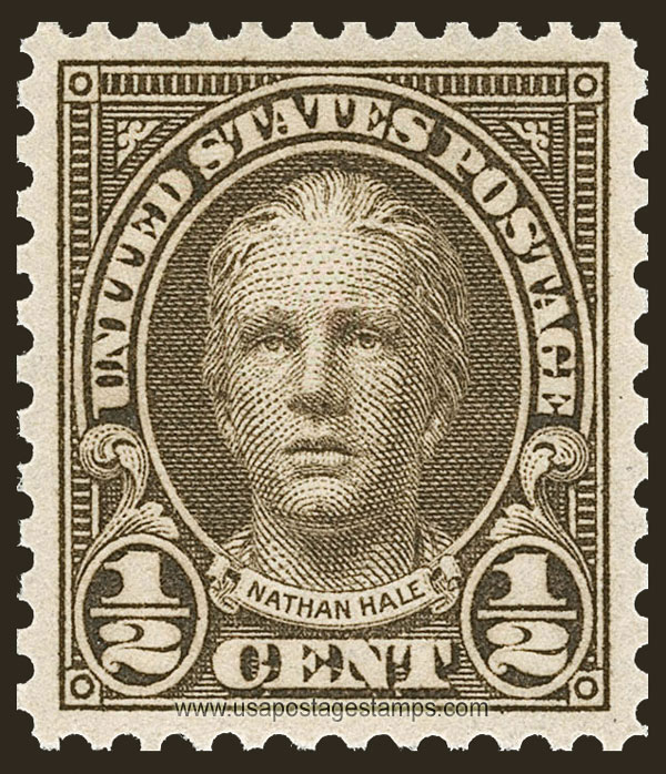 US 1929 Nathan Hale (1755-1776) ½c. Scott. 653