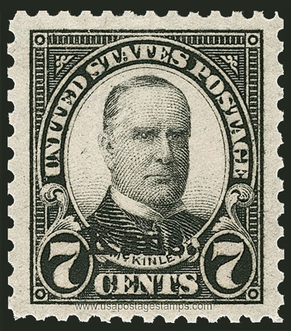 US 1929 William McKinley (1843-1901) Ovpt. 'Kans.' 7c. Scott. 665