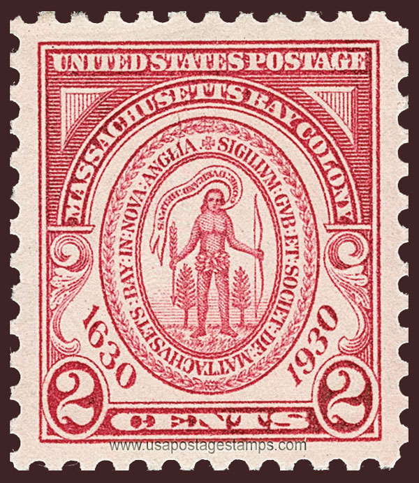 US 1930 Massachusetts Bay Colony Seal (1629) 2c. Scott. 682