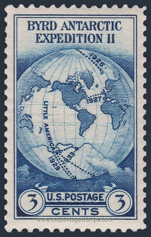 US 1933 Byrd Antartic Expedition 'World Map' 3c. Scott. 733