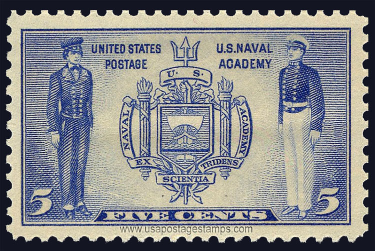 US 1937 Naval Academy Seal and Naval Midshipmen 5c. Scott. 794