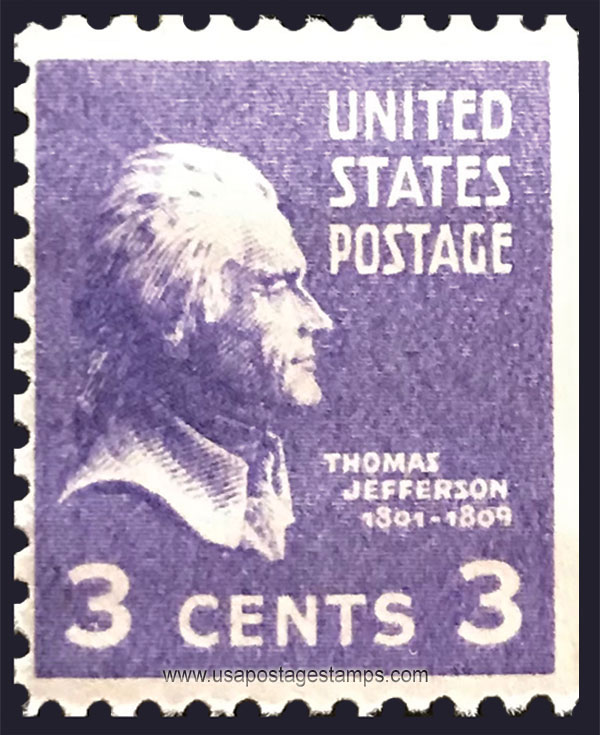 US 1938 Thomas Jefferson (1743-1826) 3c. Michel 414Dr