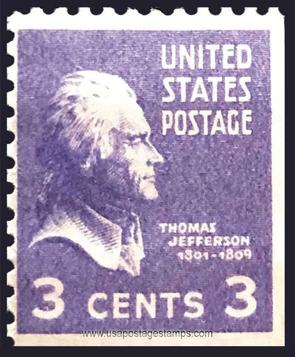 US 1938 Thomas Jefferson (1743-1826) 3c. Michel 414Eru
