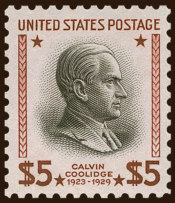 US 1938 John Calvin Coolidge (1872-1933) $5 Scott. 834a