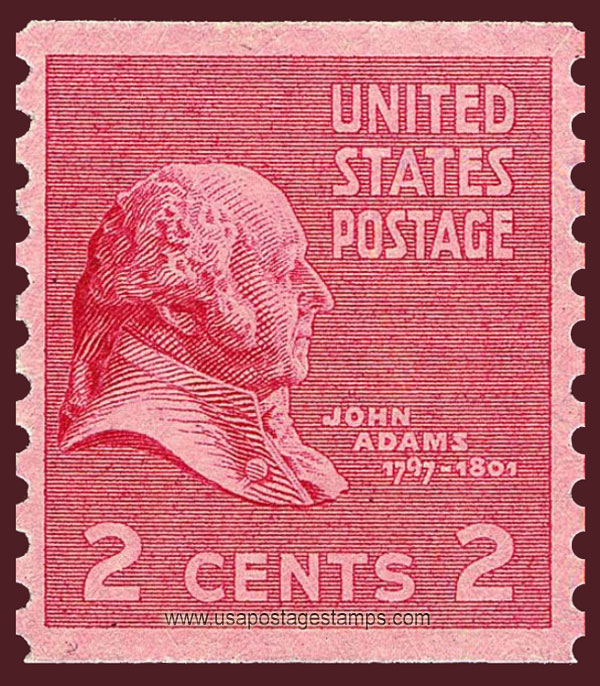 US 1939 John Adams (1735-1826) Coil 2c. Scott. 841