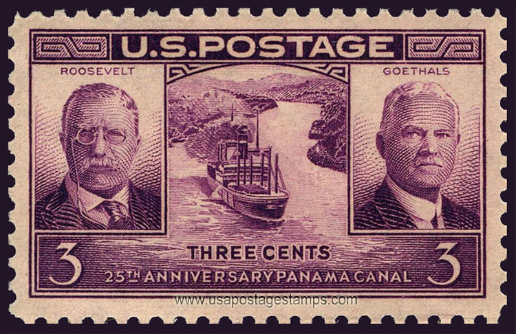 US 1939 Panama Canal, Roosevelt and Goethals 3c. Scott. 856