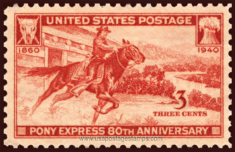 US 1940 80th Anniversary of the Pony Express 3c. Scott. 894