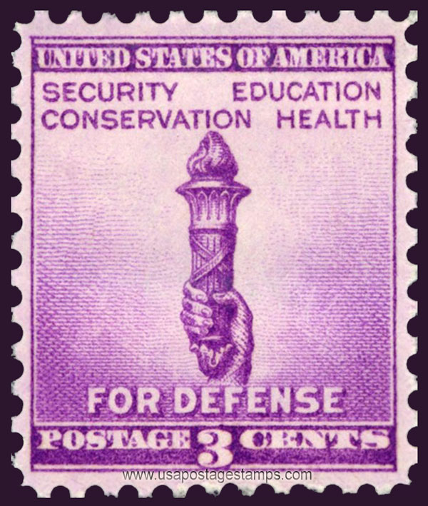 US 1940 National Defense Issue 'Torch Of Enlightenment' 3c. Scott. 901