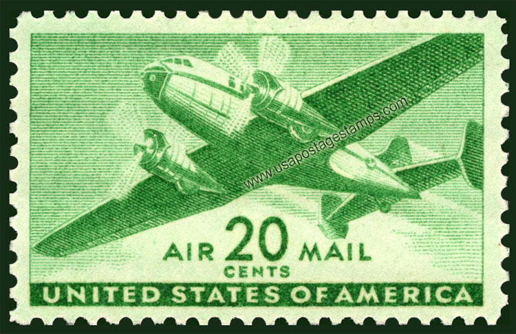 US 1941 'Airmail' The Twin-Motored Transport Plane 20c. Scott. C29