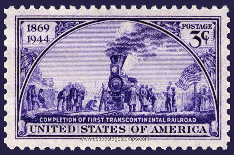 US 1944 Completion of Transcontinental Railroad 3c. Scott. 922
