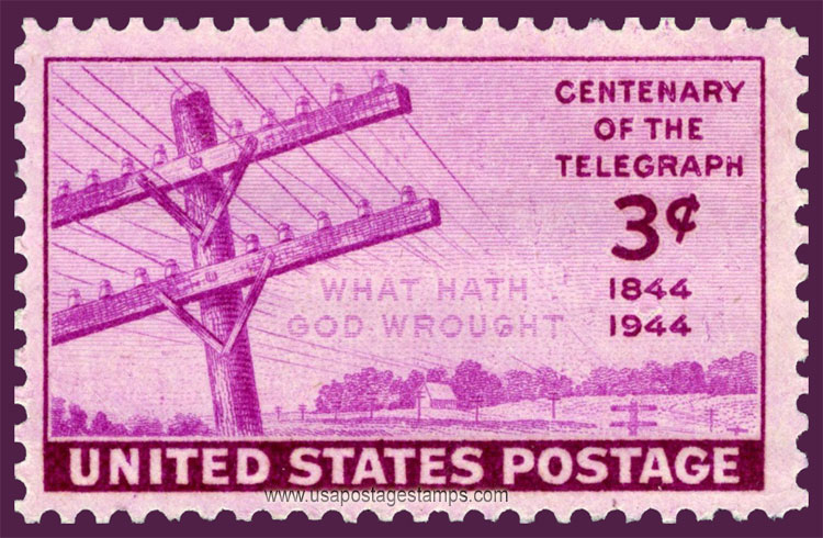 US 1944 Telegraph Centenary 3c. Scott. 924