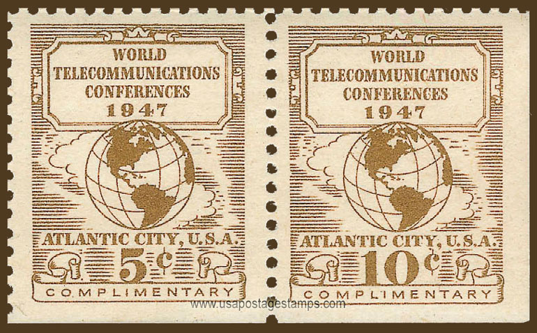US 1947 World Telecommunications Conferences, Atlantic City 15c. Barefoot WT2ST