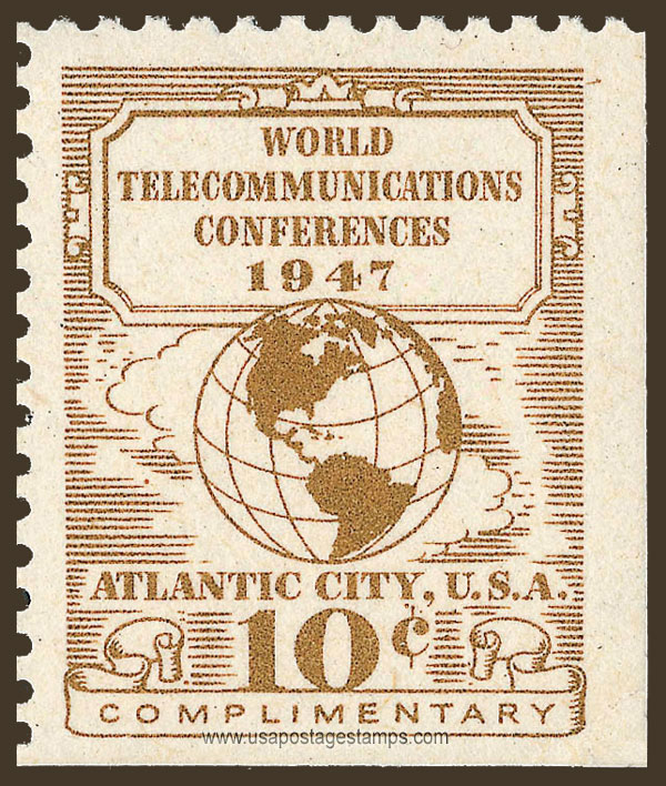 US 1947 World Telecommunications Conferences, Atlantic City 10c. Scott. 17T2