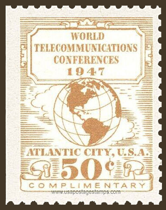 US 1947 World Telecommunications Conferences, Atlantic City 50c. Scott. 17T3