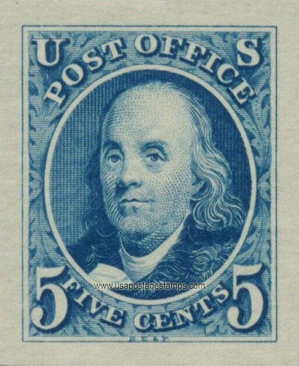 US 1947 Benjamin Franklin (1706-1790), Philatelic Exhibition (CIPEX) 5c. Scott. 948a Imperf.