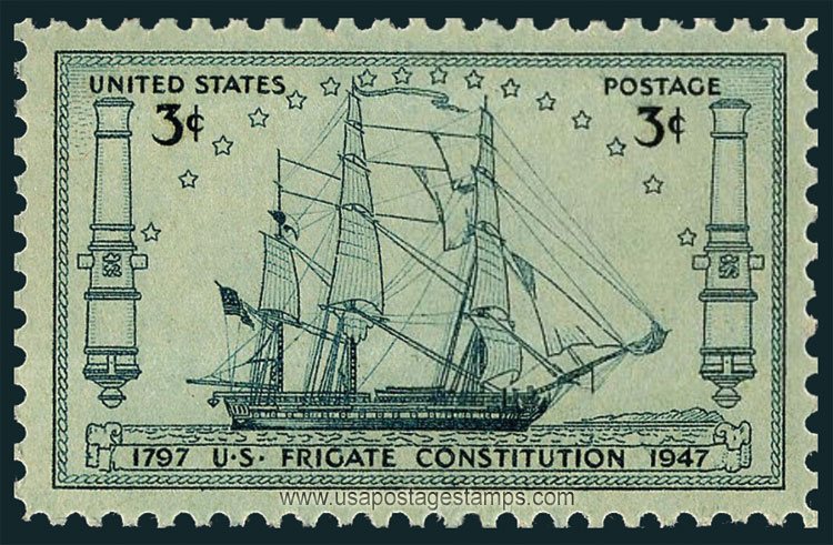 US 1947 U.S. Frigate Constitution 3c. Scott. 951