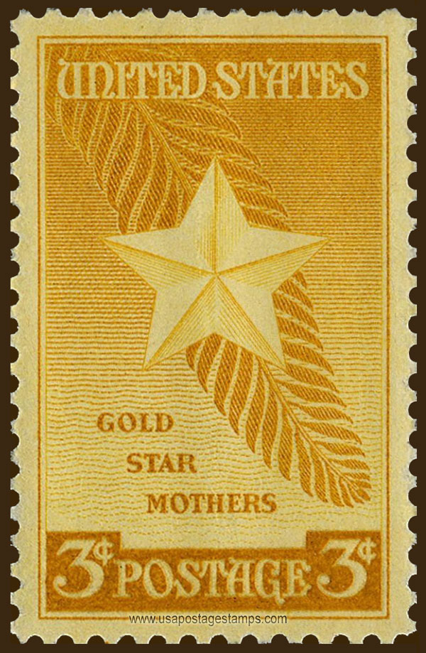 US 1948 Gold Star Mothers ; Star and Palm Frond 3c. Scott. 969