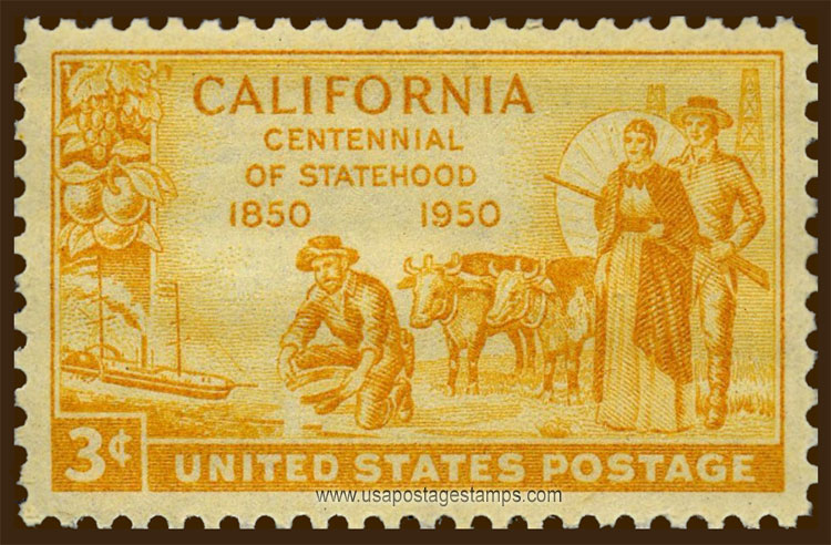 US 1950 California Statehood Centennial 3c. Scott. 997