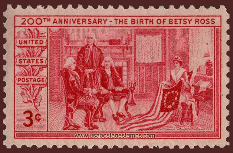 US 1952 200th Anniversary - The Birth of Betsy Ross 3c. Scott. 1004
