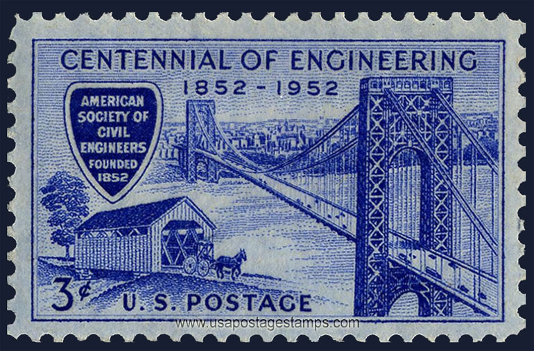 US 1952 Centennial of Engineering 3c. Scott. 1012