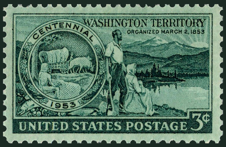 US 1953 Washington Territory Centennial 3c. Scott. 1019