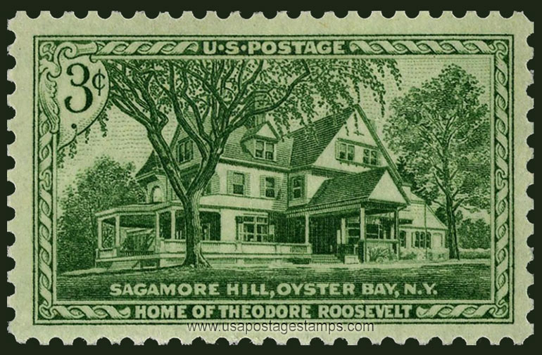 US 1953 Sagamore Hill, Oyster Bay, N.Y. 3c. Scott. 1023