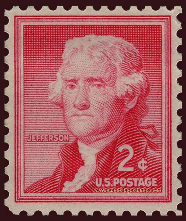 US 1954 Thomas Jefferson (1743-1826) 2c. Scott. 1033