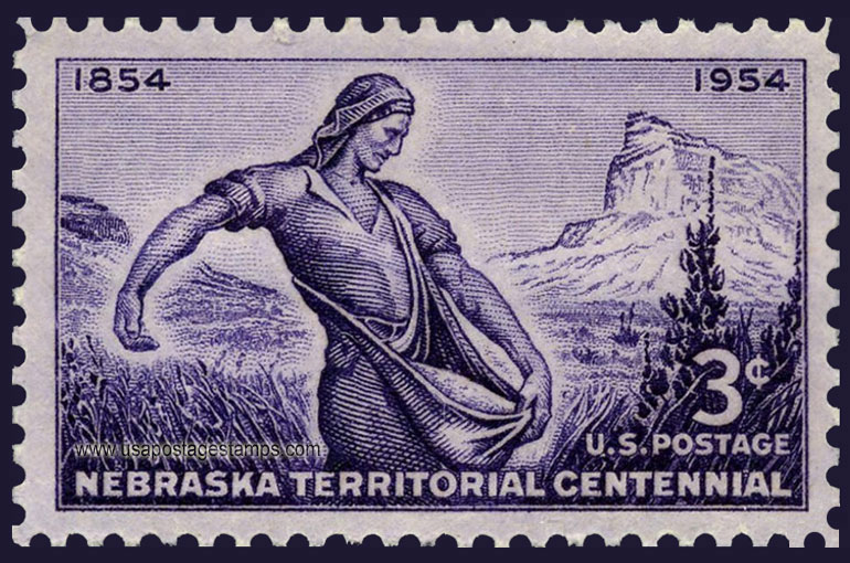 US 1954 Nebraska Territorial Centennial 3c. Scott. 1060
