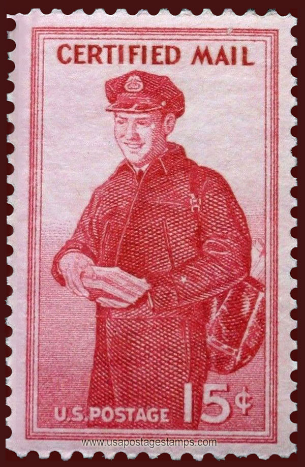 US 1955 Certified Mail Stamp 15c. Scott. FA1