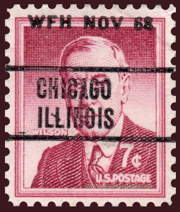 US 1956 Thomas Woodrow Wilson (1856-1924) 7c. Michel PR661Ax