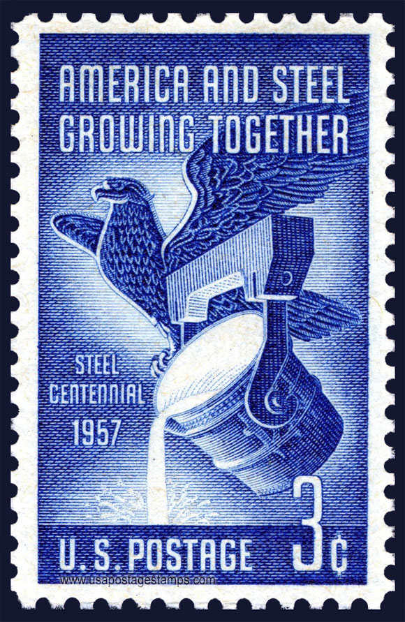 US 1957 Steel Industry ; American Eagle 3c. Scott. 1090