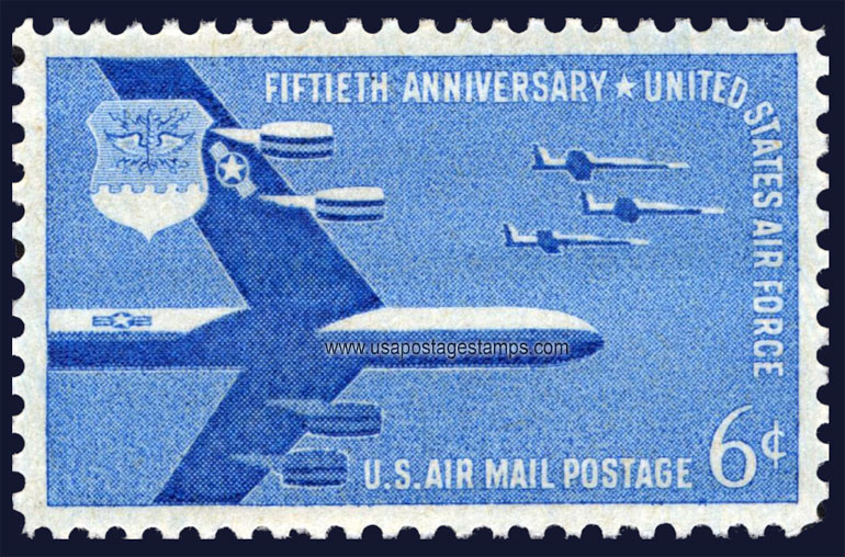 US 1957 'Airmail' 50th Anniversary of United States Air Force 6c. Scott. C49