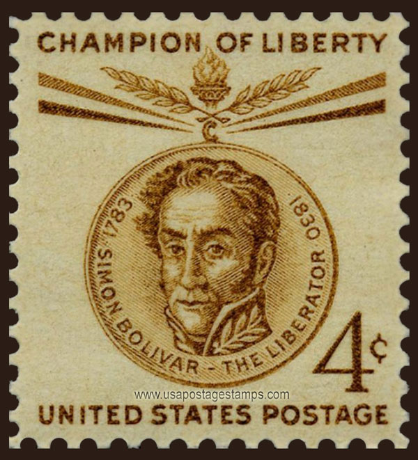 US 1958 Simon Bolivar ; Champion of Liberty 4c. Scott. 1110