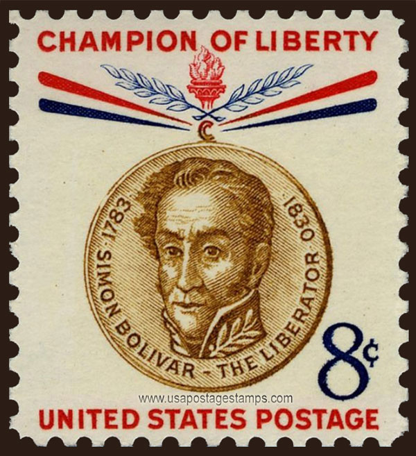 US 1958 Simon Bolivar ; Champion of Liberty 8c. Scott. 1111