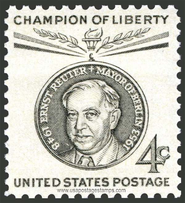 US 1959 Ernst Reuter ; Champion of Liberty 4c. Scott. 1136