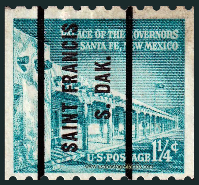 US 1960 Palace of the Governors, Santa Fe, New Mexico ; Coil 1¼c. Michel PR652C