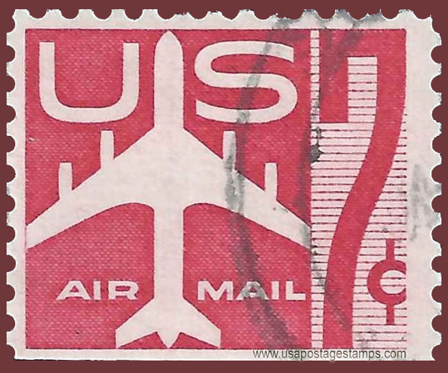 US 1960 'Airmail' Silhouette of Jet Airliner 7c. Michel 733Du