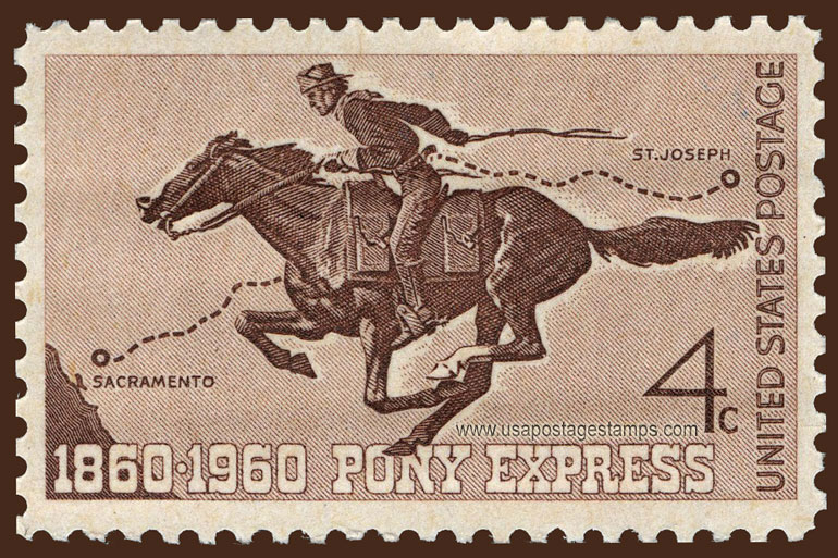 US 1960 Pony Express Centennial 4c. Scott. 1154
