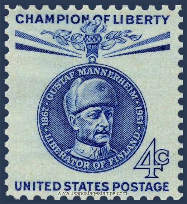US 1960 Baron Carl Gustaf Emil Mannerheim ; Champion of Liberty 4c. Scott. 1165