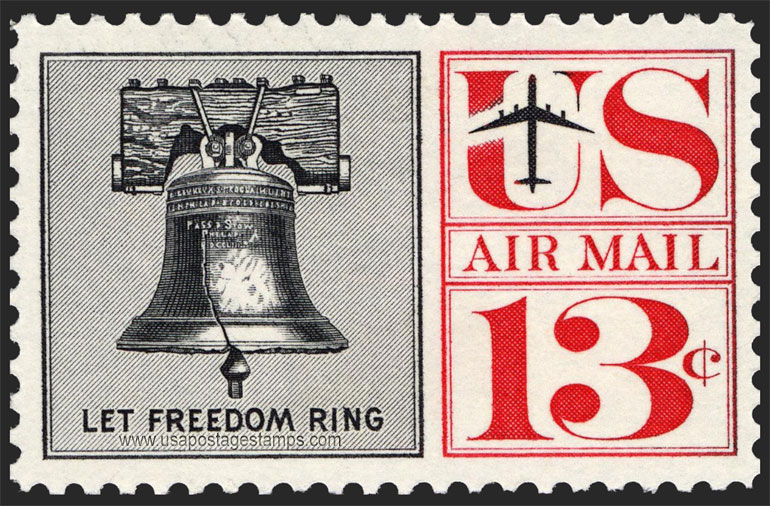 US 1961 'Airmail' Liberty Bell 13c. Scott. C62