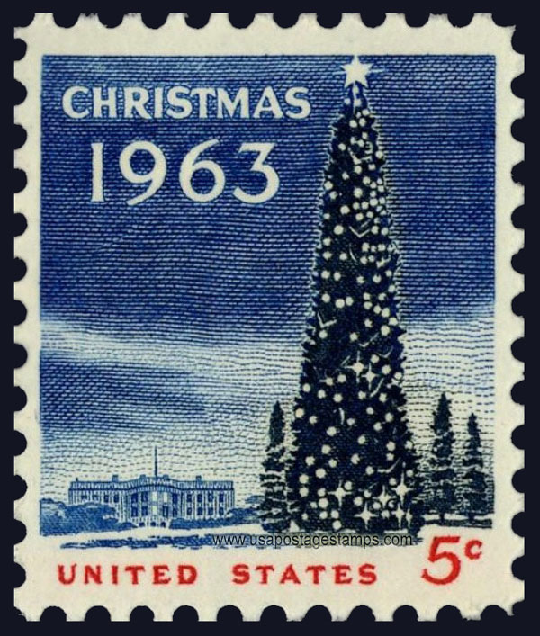 US 1963 National Christmas Tree and White House 5c. Scott. 1240